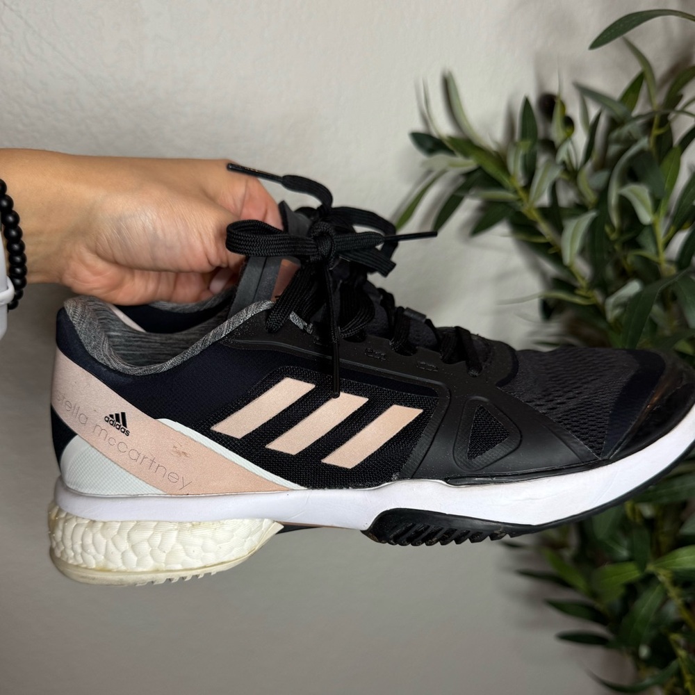 Adidas Stella McCartney Barricade Boost Tennis Shoes 7.5‎ Black Ink Trainers